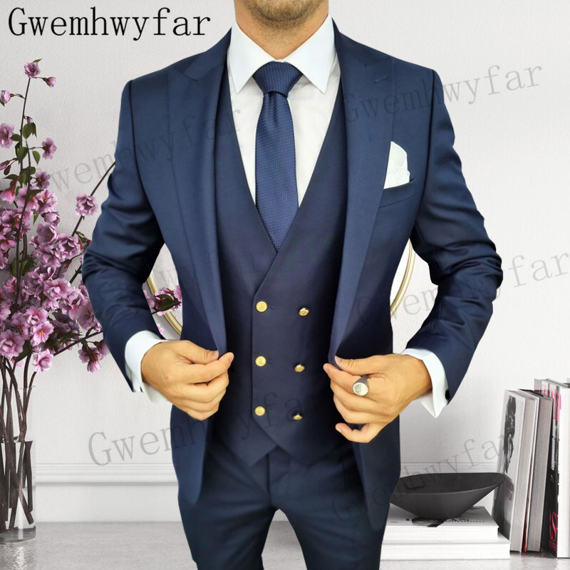Men Formal Wear With Blazer - Gwenhwyfar Groomsmen Smoking con risvolto con