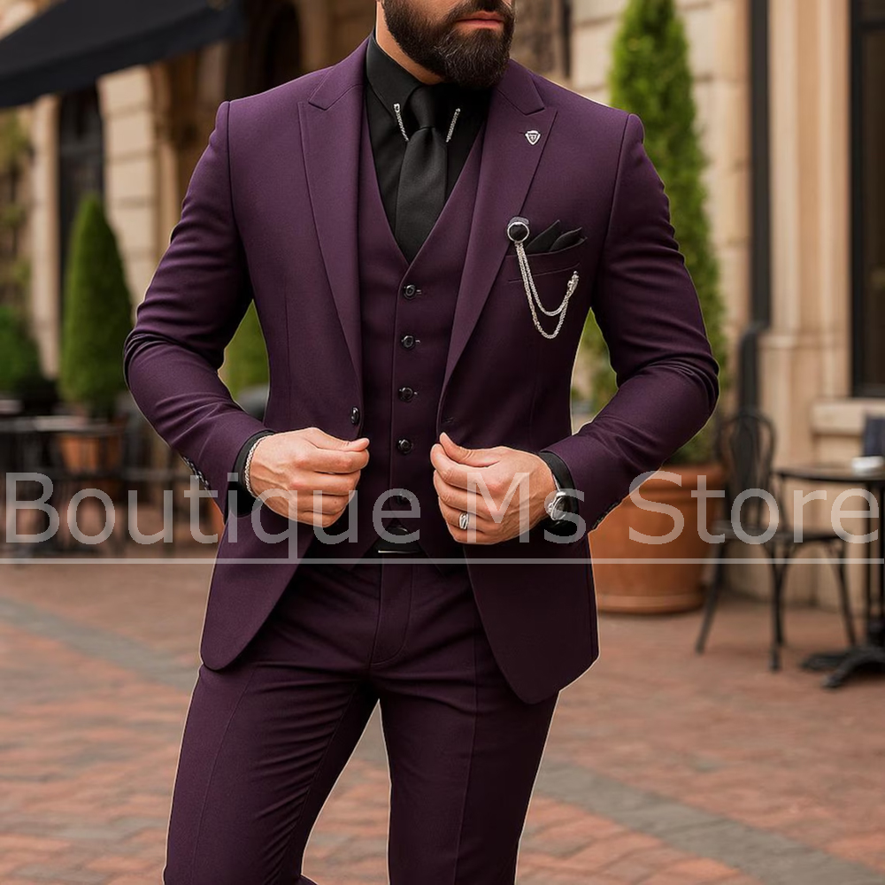 Men Formal Wear Jacket - Completo da Uomo 3 Pezzi Monopetto