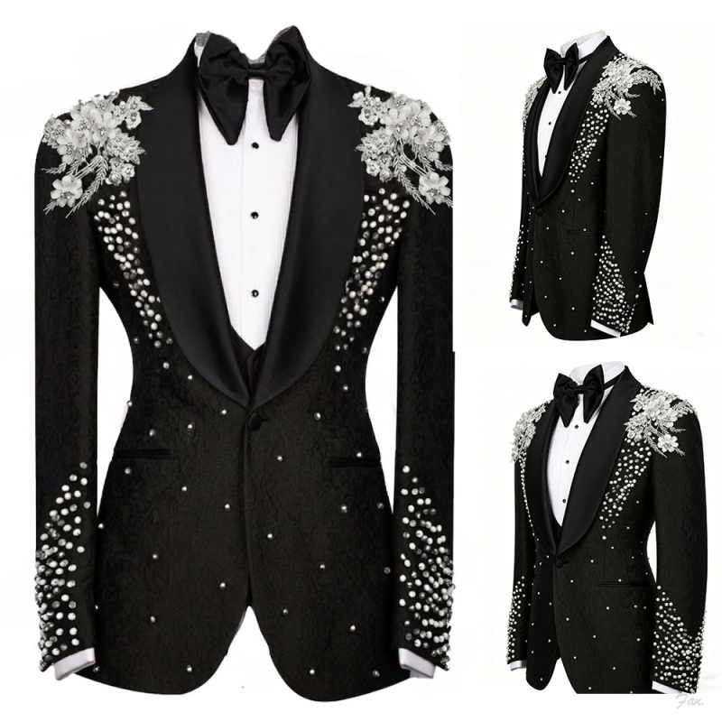 Men'S Formal Dinner Wear - Abito da uomo con cristalli scintillanti,