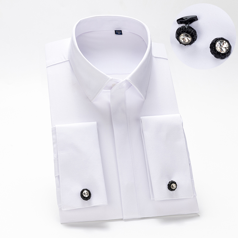 High End Men'S Formal Wear - Camicia da uomo con polsini alla