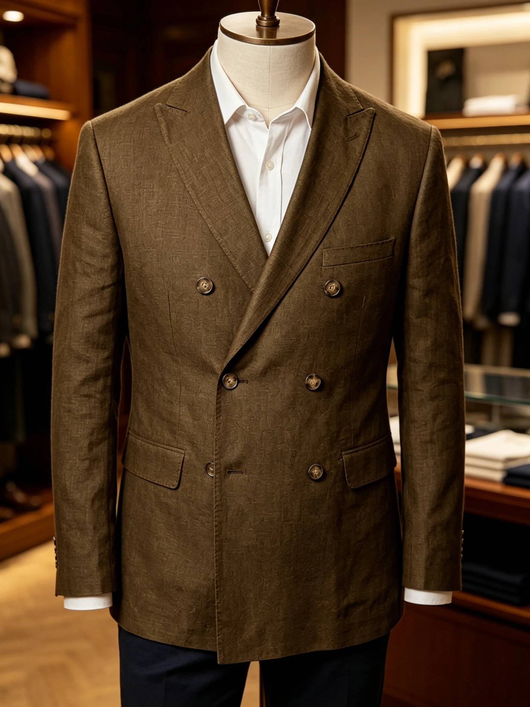 Men Linen Formal Wear - Giacca Sportiva da Uomo Estiva in