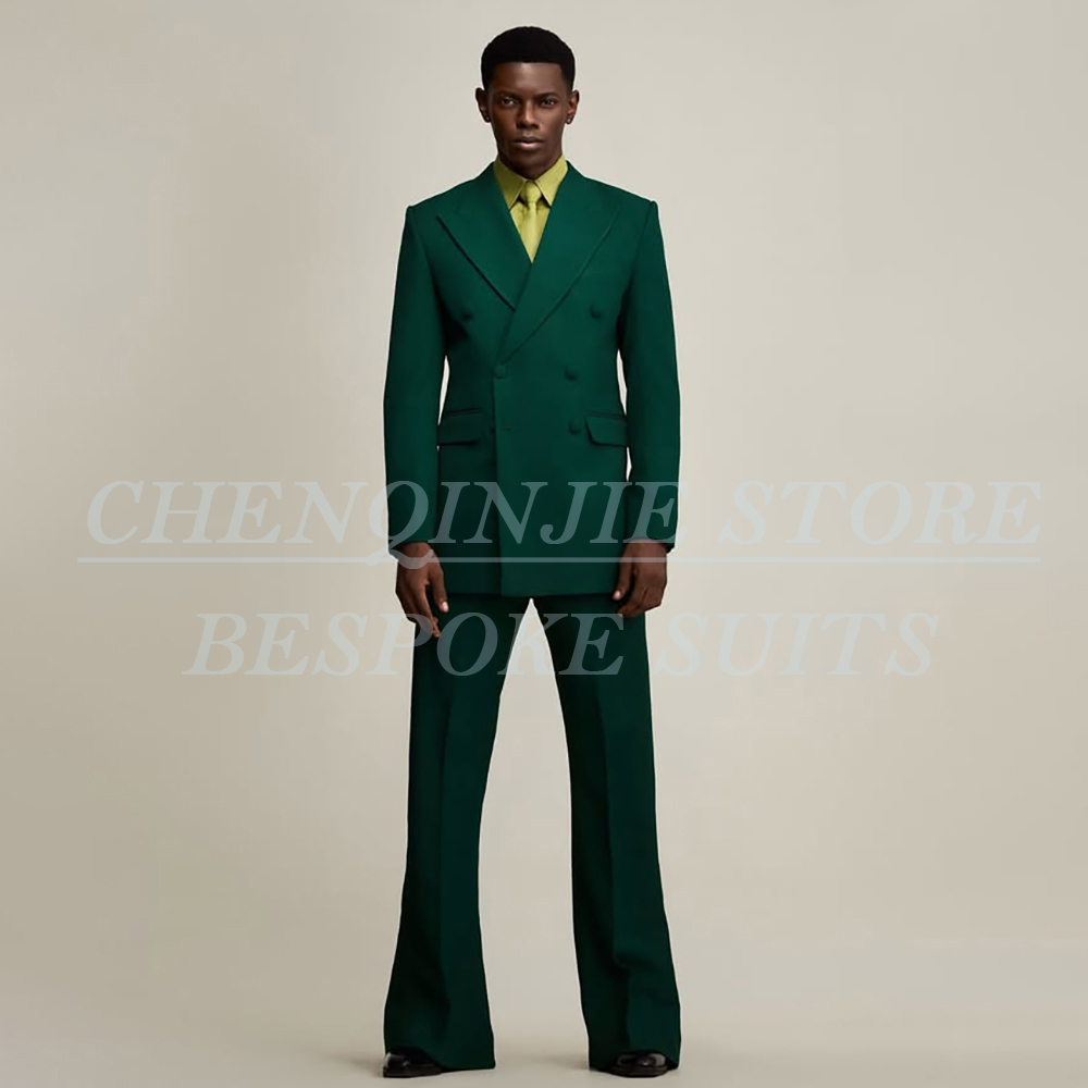 Men Formal Wear With Blazer - Abito da Uomo Verde di Lusso,