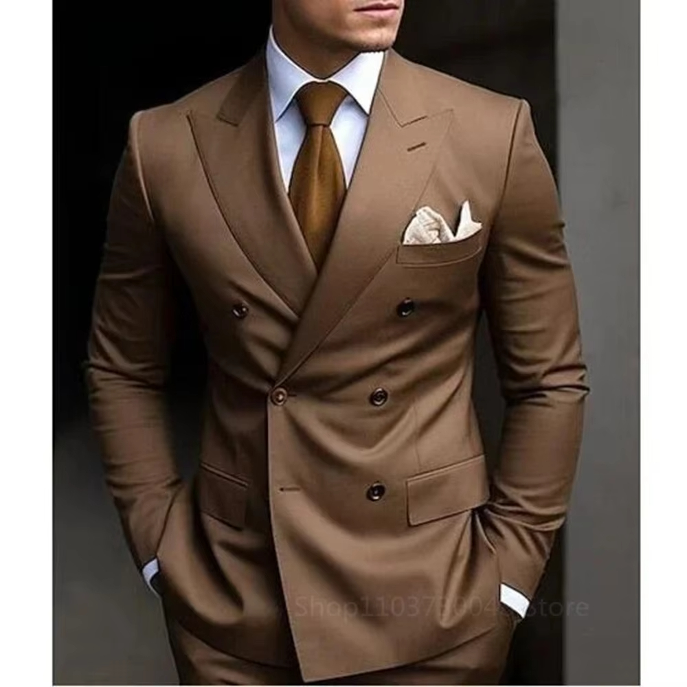 Men'S Formal Wear For Graduation - Abito da uomo due pezzi marrone
