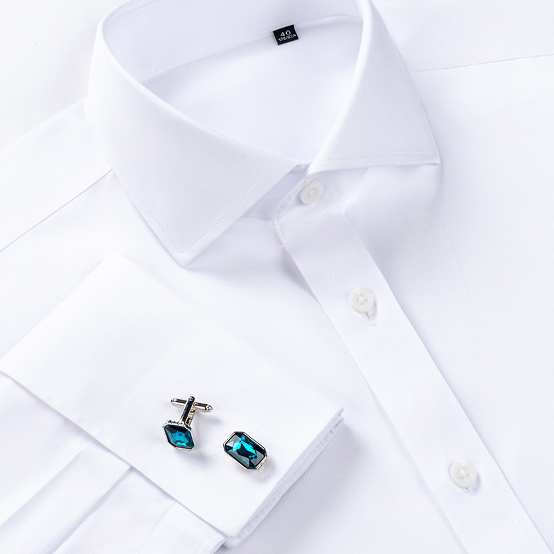 High End Men'S Formal Wear - Camicia da uomo francese con gemelli