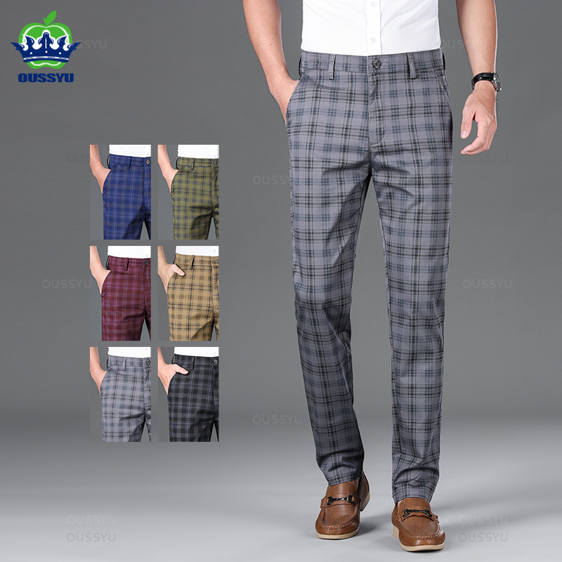 Men'S Formal Style - OUSSYU Marchio di abbigliamento Pantaloni scozzesi