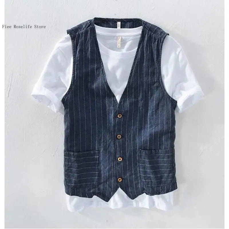 Gilet Casual Britannico in Lin - Men Linen Formal Wear recensione e prezzo