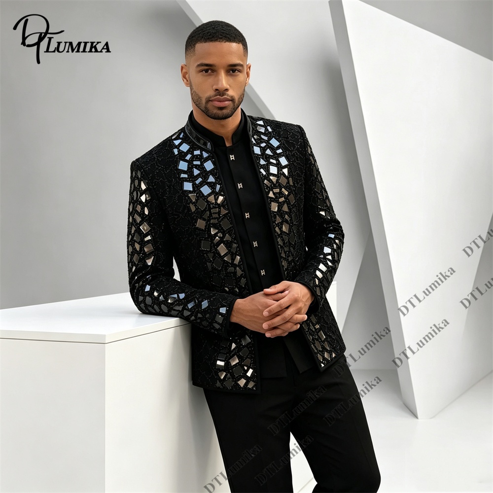 Completo da Uomo Nero con Coll - Men Formal Wear With Blazer recensione e prezzo