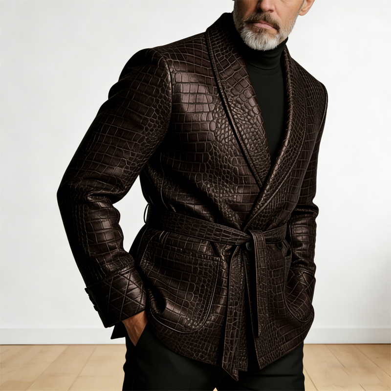    Blazer in Pelle con Motivo - Men Formal Wear Jacket recensione e prezzo