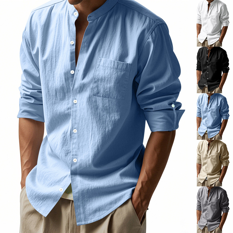 Camicia da uomo in lino con co - Men Linen Formal Wear recensione e prezzo