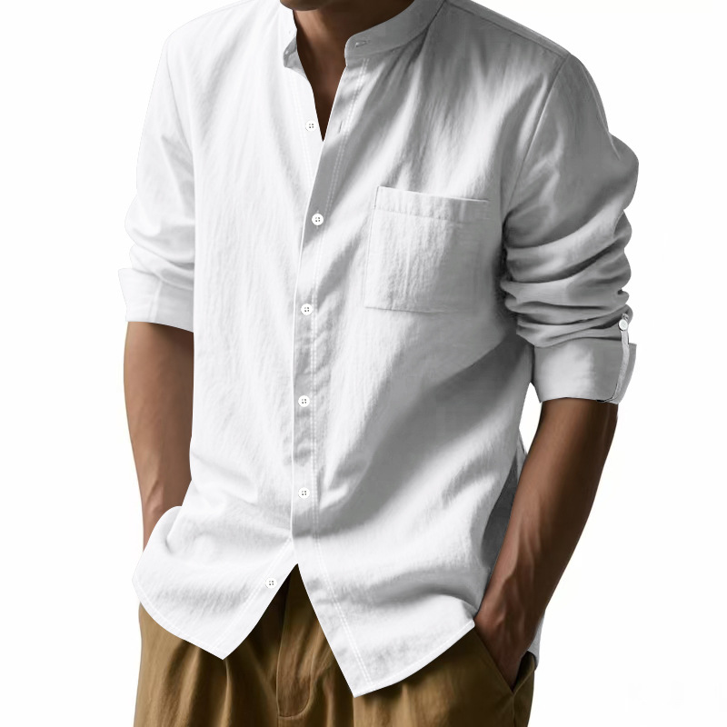 Camicia da uomo in lino con co - Men Linen Formal Wear recensione e prezzo